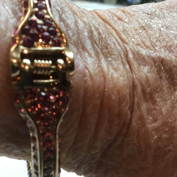 Betsey Johnson New Multicolored Pave Pencil Hinged Cuff Bracelet - Picture 3 of 3